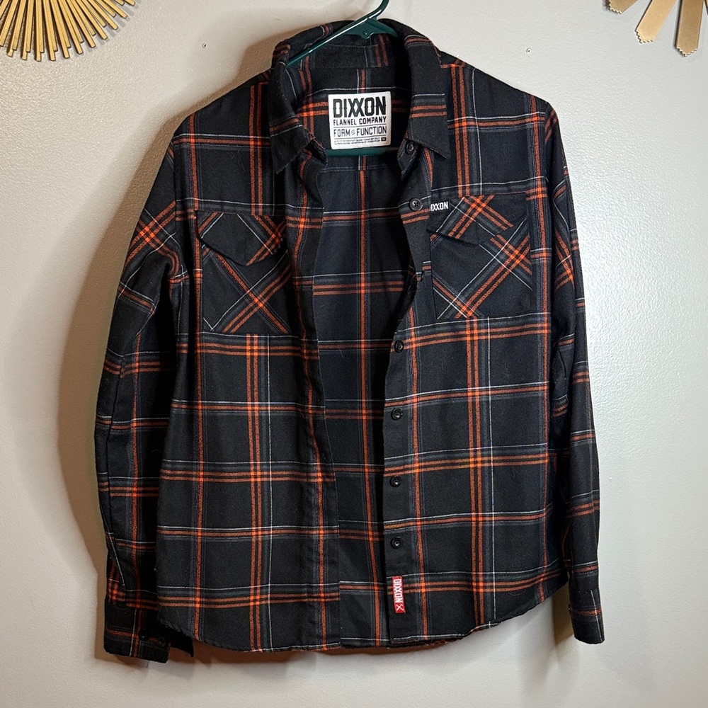 DIXXON Black and Orange Flannel Shirt
